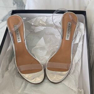 Aquazzura So Nude Plexi Sandal 105